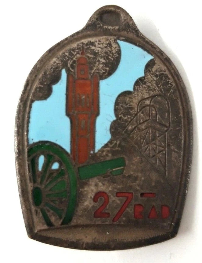 27° Régiment d’Artillerie Divisionnaire, canon vert, pastille lisse