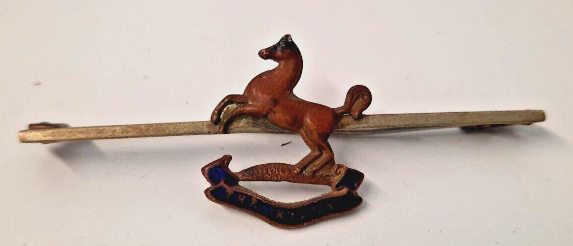 Sweetheart Tie Bar King's Regiment enameld WW1