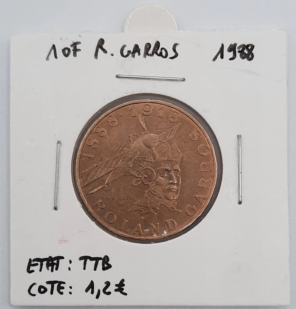 10 francs Roland Garros 1988 TTB