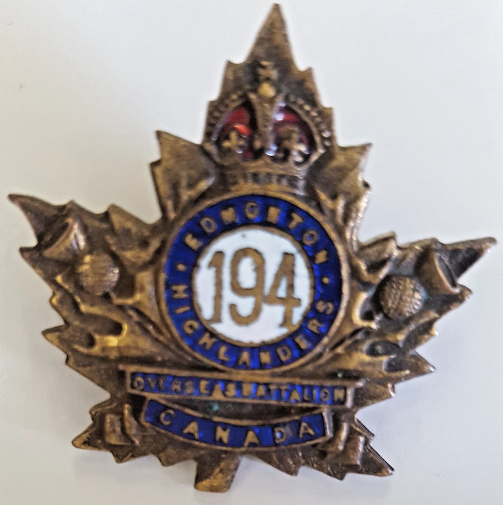 Sweetheart Brooch 194th battalion Canadian CEF WW1 (bronze)