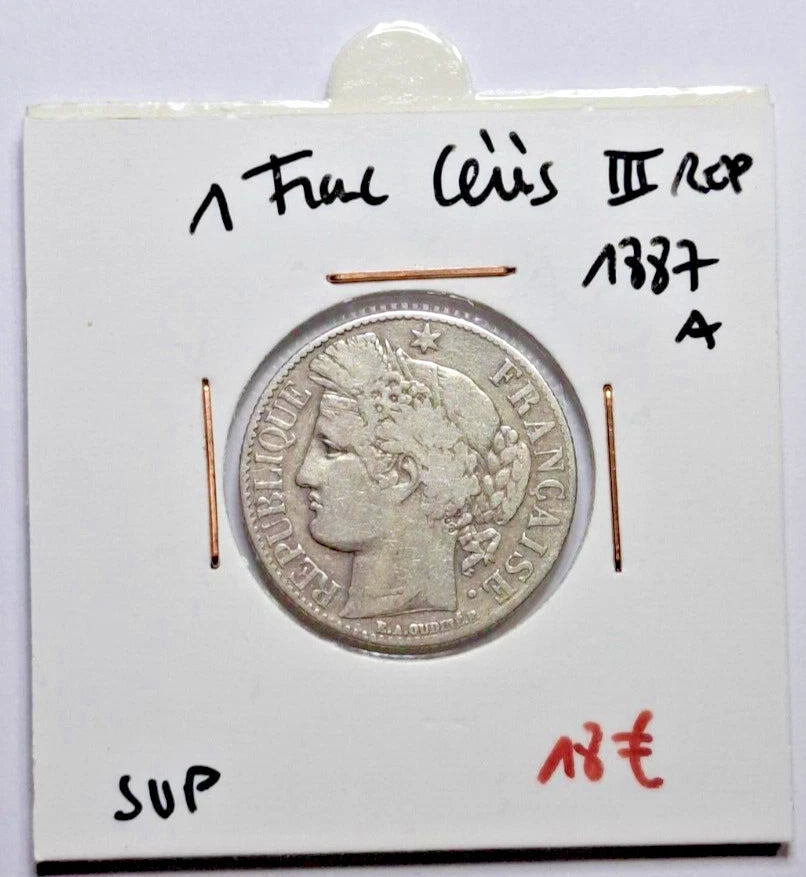 1 Franc Cérès III Rep 1887 A SUP