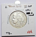 2 Francs Cérès III Rep 1871 A normal TB