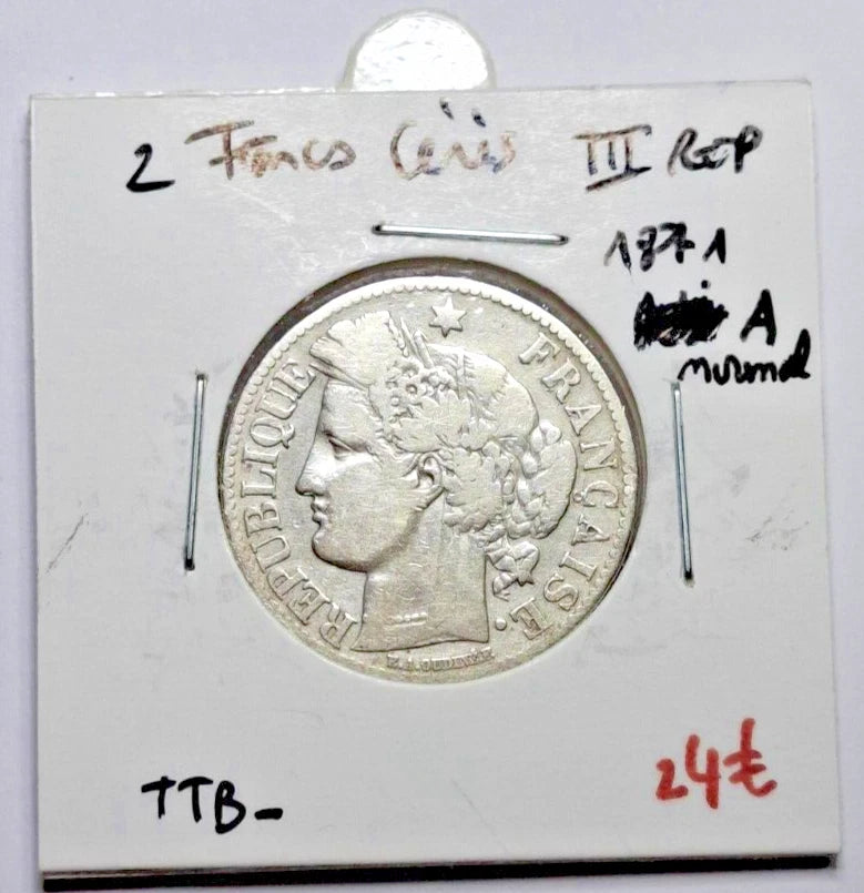 2 Francs Cérès III Rep 1871 A normal TB