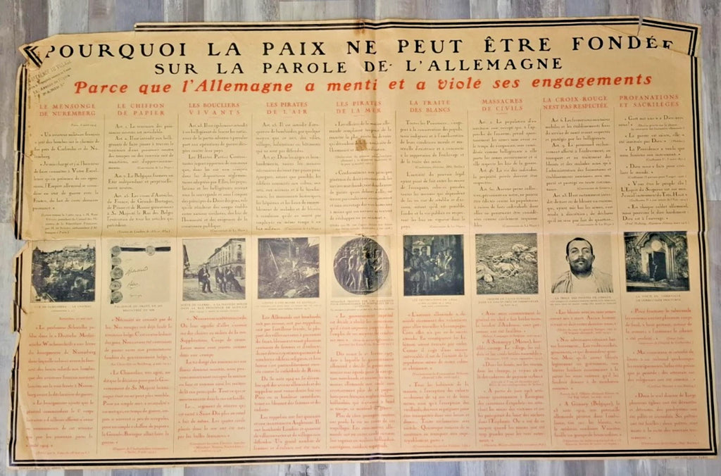 Affiche Pourquoi la Paix ne peut être fondée sur la parole de l'Allemagne 1916