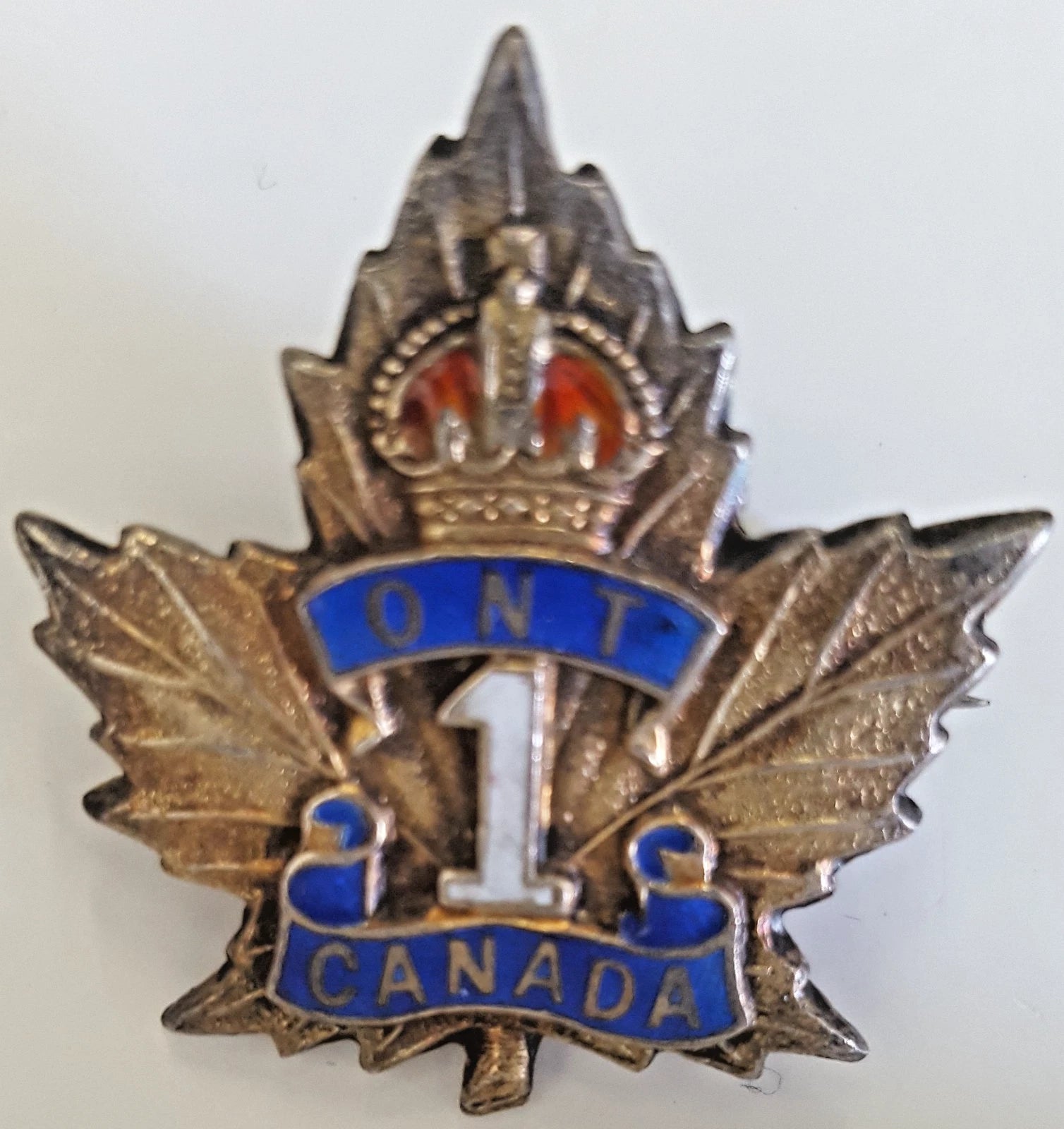 Sweetheart Brooch 1st Ontario battalion 1917 silver CEF