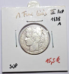 1 Franc Cérès III Rep 1888 A SUP