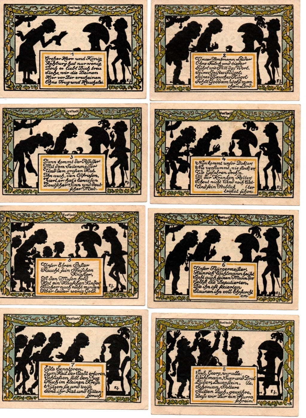 Série 8 billets (50 Pfennigs) 1921 Rehburg (Allemagne)