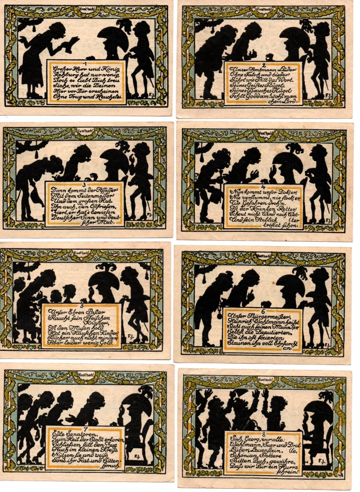 Série 8 billets (50 Pfennigs) 1921 Rehburg (Allemagne)