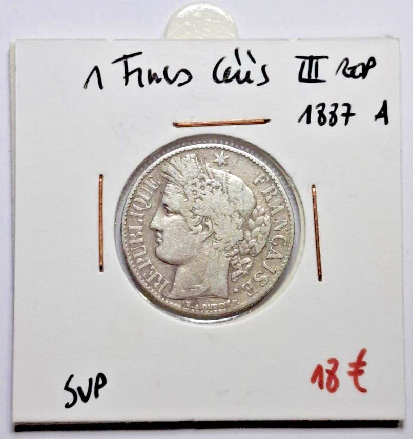 1 Franc Cérès III Rep 1887 A SUP