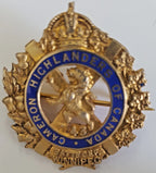 Sweetheart Brooch 43rd Cameron Highlanders of Canada battalion 1915 silver CEF