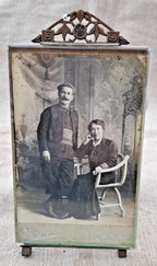 Cadre photo zouave en famille Alger verre biseauté