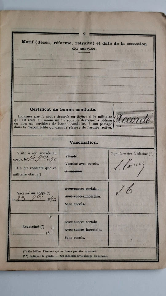 Livret de Claude Murat 1e Régiment du Génie. campagne Tunisie 1891-92