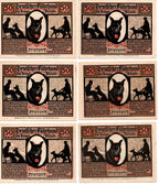 Série 6 billets (50 Pfennigs) 1921 Oldenburg (Allemagne)