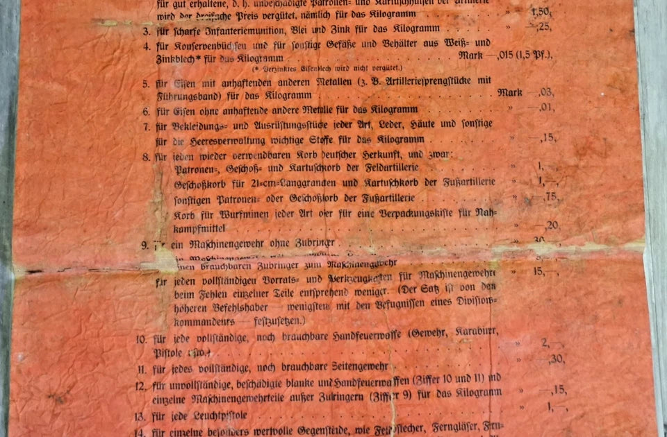 Affiche allemande Auszahlung von Finder- und Bergelohn 1914-1918