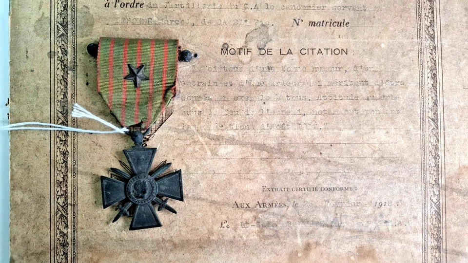 Citation du Pointeur Marcel Debonne du 253e Regt d'Artillerie 1917 MpF
