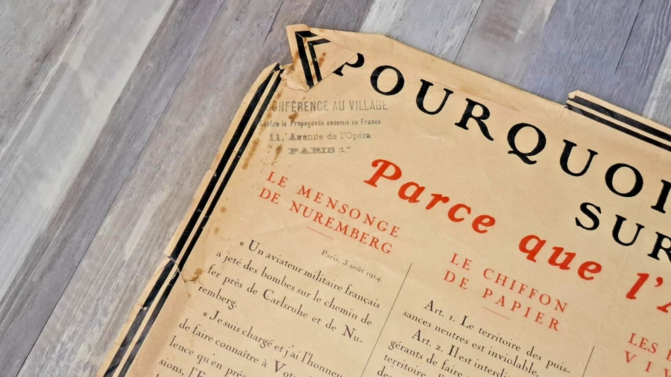 Affiche Pourquoi la Paix ne peut être fondée sur la parole de l'Allemagne 1916