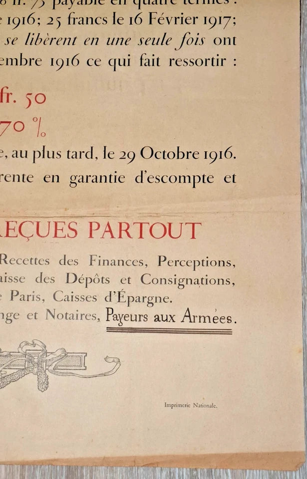 Affiche 2e emprunt de La défense nationale 1916