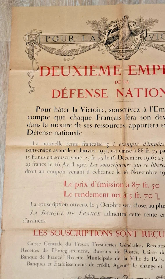 Affiche 2e emprunt de La défense nationale 1916