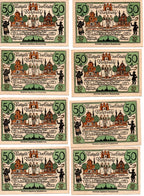 Série 8 billets (50 Pfennigs) 1921 Rehburg (Allemagne)