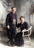 Cadre photo zouave en famille Alger verre biseauté