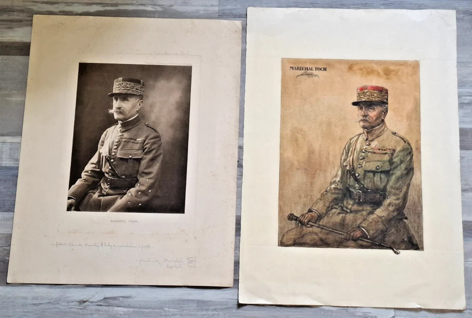 Portrait original du Maréchal Foch réalisé pour une maison d'éditions de Paris