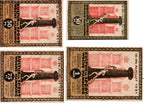 4 billets (2x 50Pf. - 75 Pf.- 1 Mark) 1921 Hamburg (Allemagne)