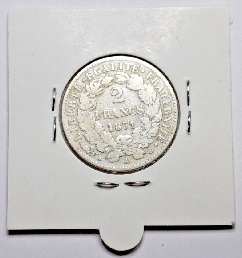 2 Francs Cérès III Rep 1871 A normal TTB+