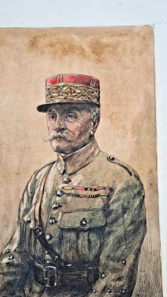 Portrait original du Maréchal Foch réalisé pour une maison d'éditions de Paris
