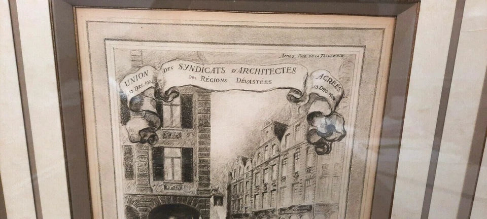 Gravure Architectes des régions dévastées dans un magnifique cadre sur mesure