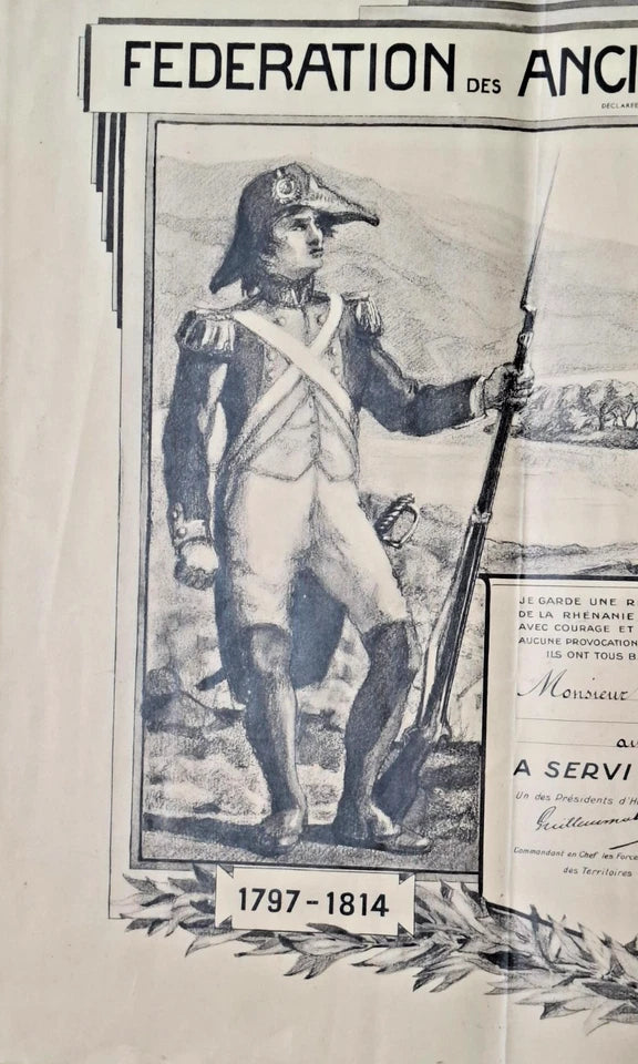 Diplôme Médaille de l'Occupation de la Rhénanie et de la Ruhr (armée du Rhin)